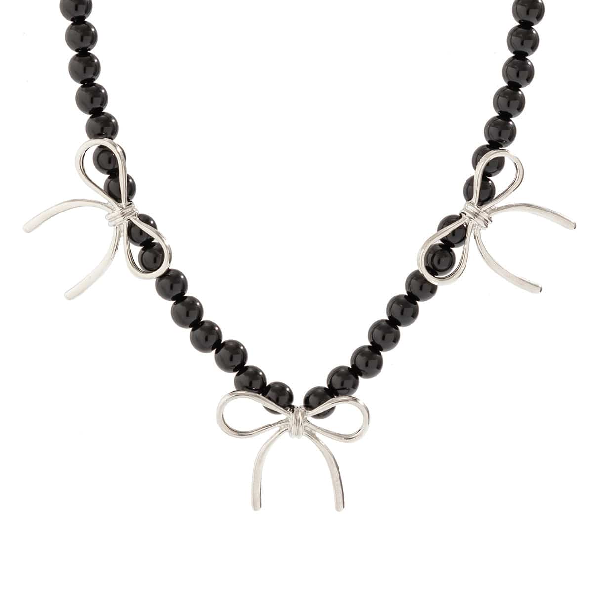 Temperament Tiny Bowknot Pearl Chain Choker Necklace - ArtGalleryZen