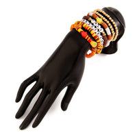 Thumbnail for Thanksgiving 5pcs Maple Leaf Pumpkin Charm Letter Polymer Clay Beaded Bracelet Set - ArtGalleryZen