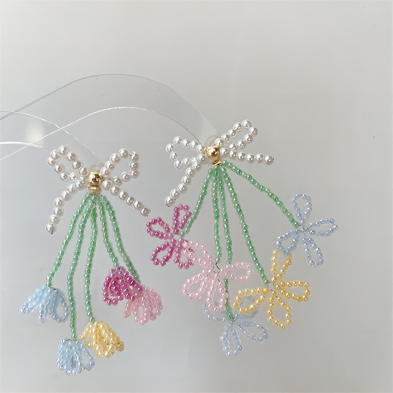 Transformable Tulip To Butterfly Beaded Earrings - ArtGalleryZen