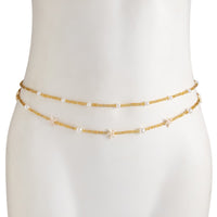 Thumbnail for Trendy 2pcs Pearl Starfish Seed Beaded Waist Chain Set - ArtGalleryZen