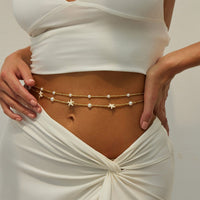 Thumbnail for Trendy 2pcs Pearl Starfish Seed Beaded Waist Chain Set - ArtGalleryZen