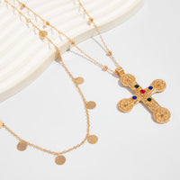 Thumbnail for Trendy 2pcs Rhinestone Inlaid Cross Pendant Sequin Tassel Belly Chain Set - ArtGalleryZen