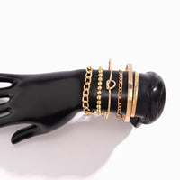 Thumbnail for Trendy 6pcs Gold Plated Knotted Cable Chain Bangle Bracelet Set - ArtGalleryZen