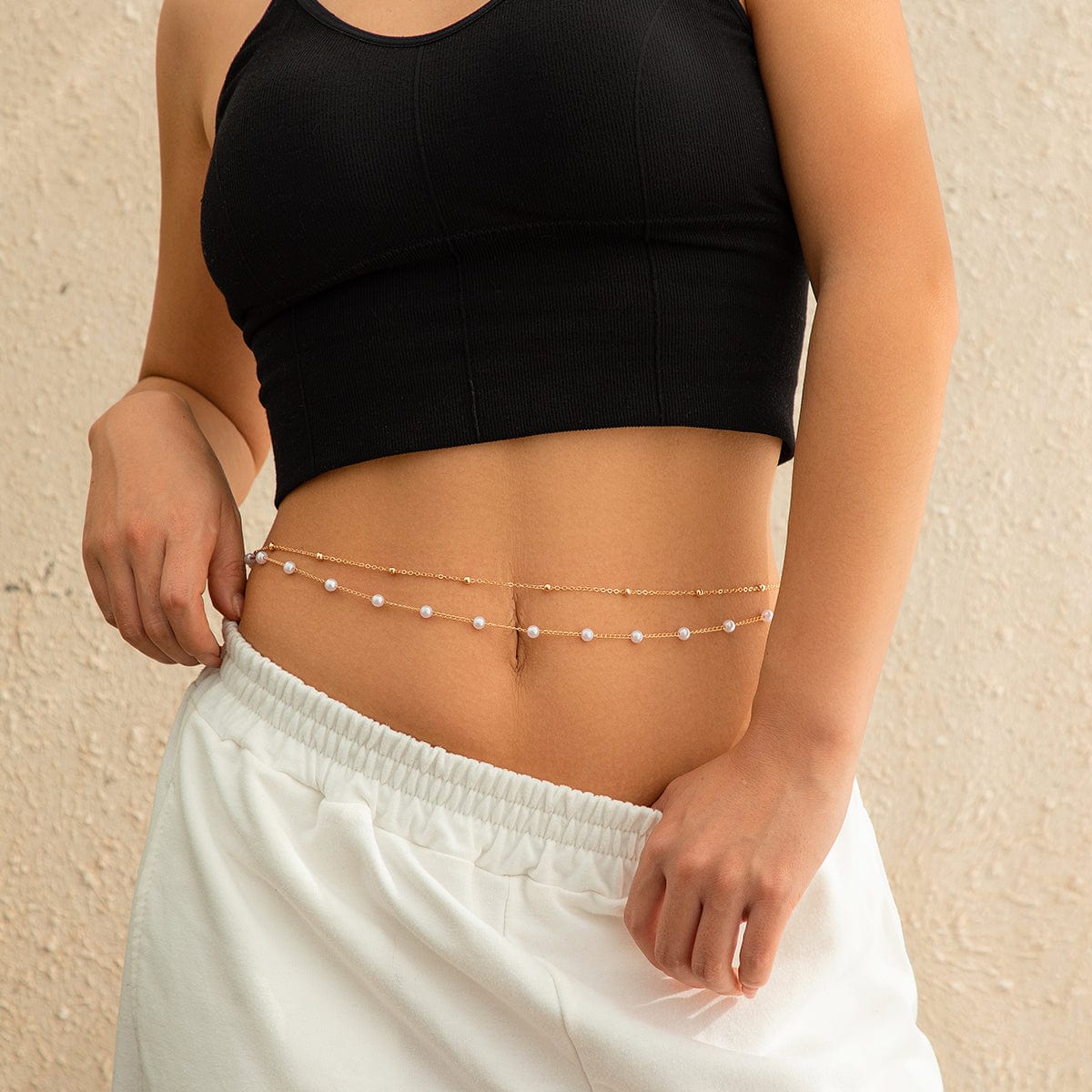 Trendy Boho Layered Pearl Saturn Belly Chain Set - ArtGalleryZen