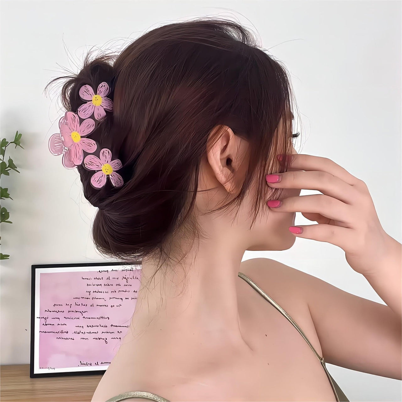 Trendy Colorful Hand-drawn Painting Flower Hair Clip - ArtGalleryZen