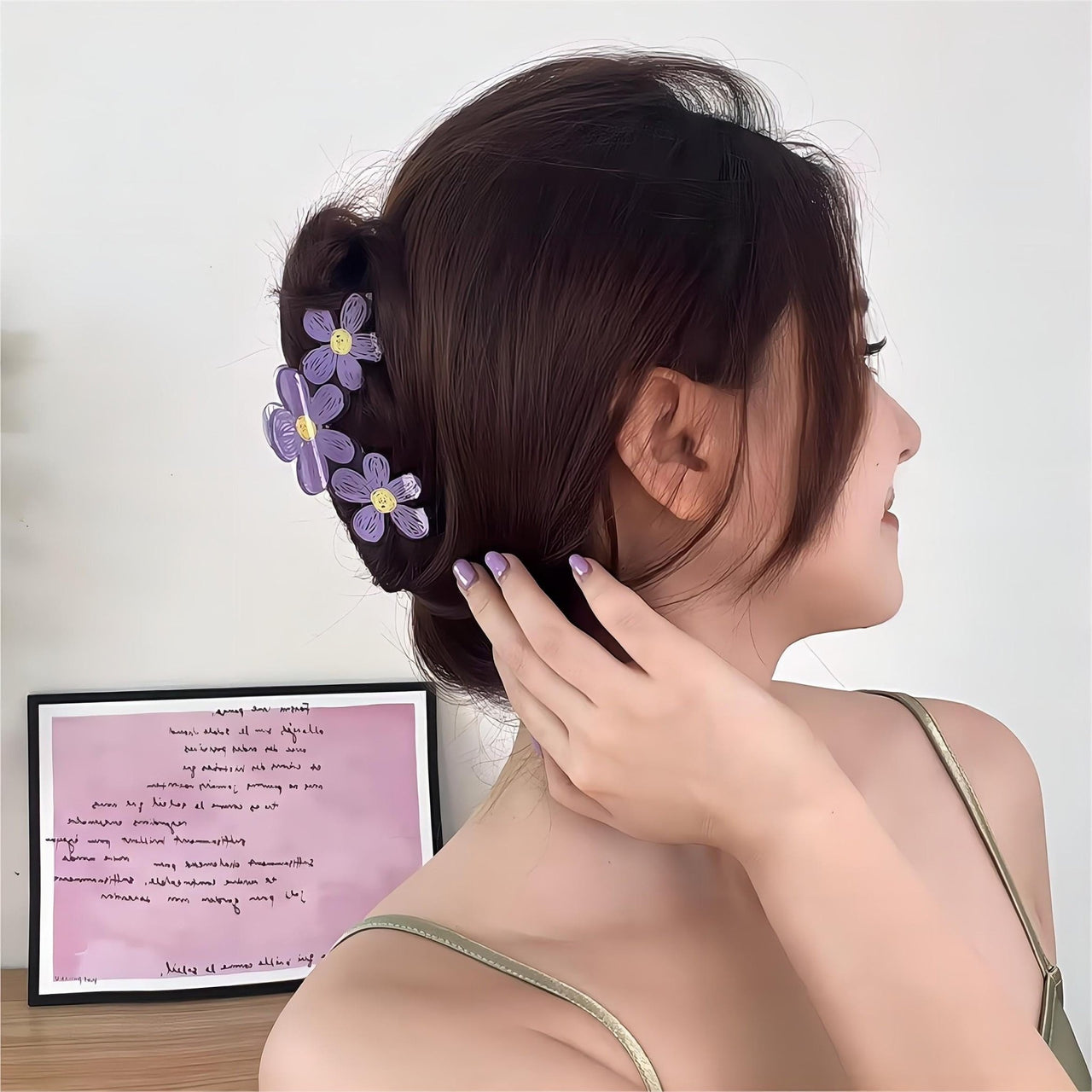 Trendy Colorful Hand-drawn Painting Flower Hair Clip - ArtGalleryZen