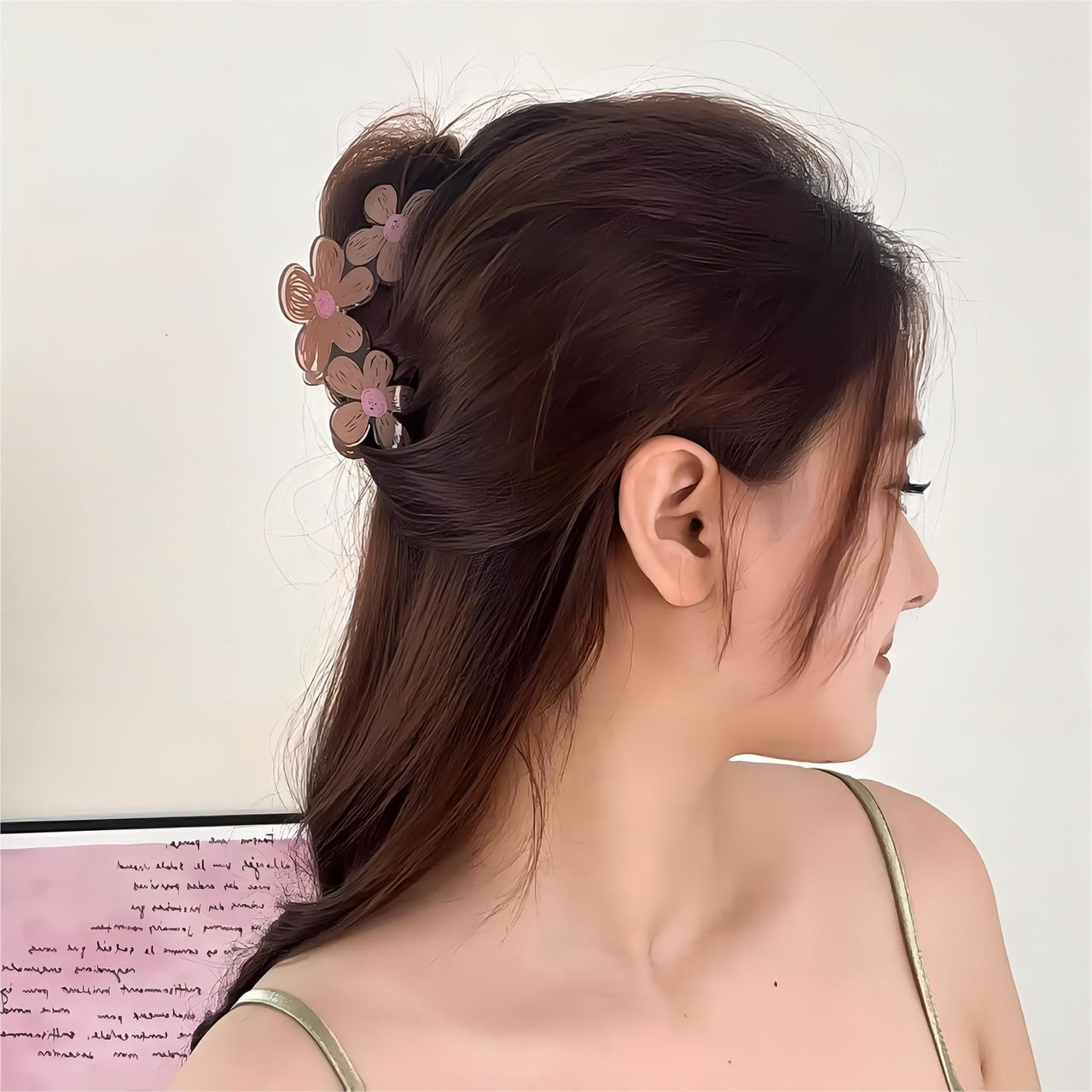 Trendy Colorful Hand-drawn Painting Flower Hair Clip - ArtGalleryZen