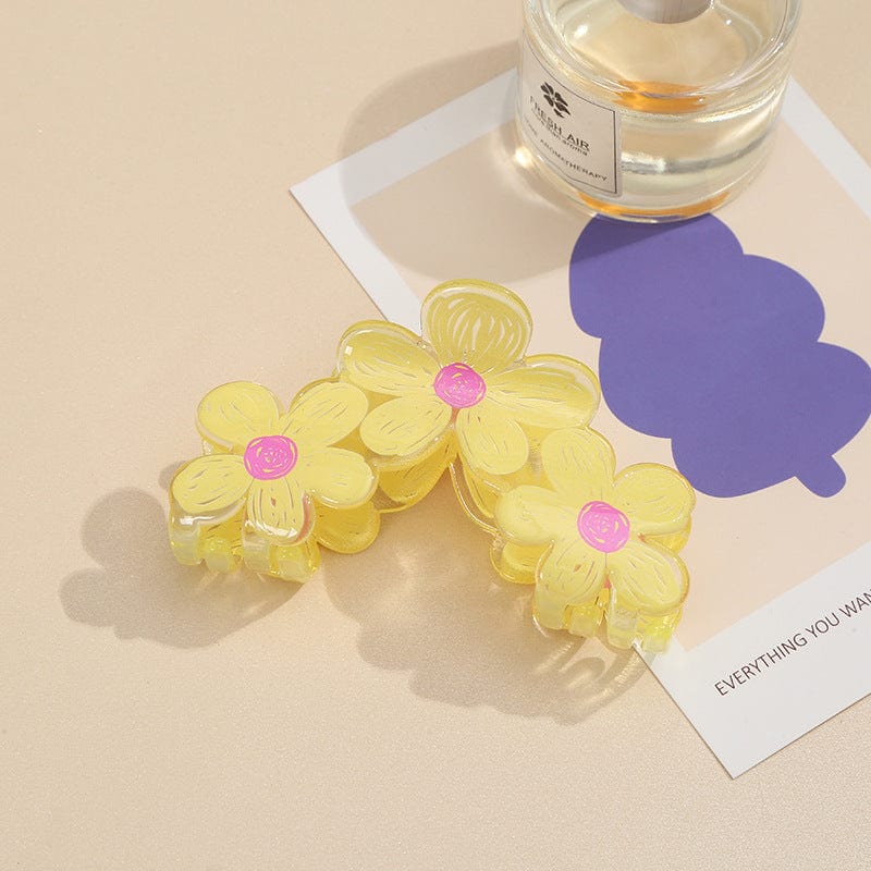 Trendy Colorful Hand-drawn Painting Flower Hair Clip - ArtGalleryZen