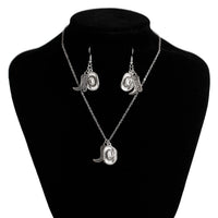 Thumbnail for Trendy Cowboy Hat Boot Pendnat Necklace Earrings Set - ArtGalleryZen
