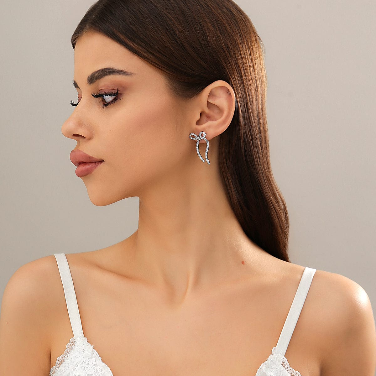 Trendy Crystal Inlaid Bowknot Earrings - ArtGalleryZen