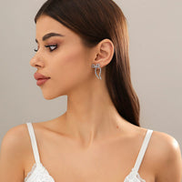 Thumbnail for Trendy Crystal Inlaid Bowknot Earrings - ArtGalleryZen