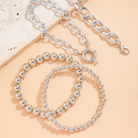 Thumbnail for Trendy Curb Link Ball Chain Stackable Bracelet Set - ArtGalleryZen