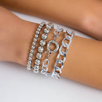 Thumbnail for Trendy Curb Link Ball Chain Stackable Bracelet Set - ArtGalleryZen