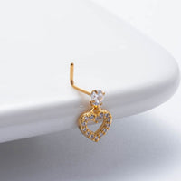 Thumbnail for Trendy CZ Inlaid Snake Heart Butterfly Dangle Stainless Steel Nose Piercing Nose Stud - ArtGalleryZen