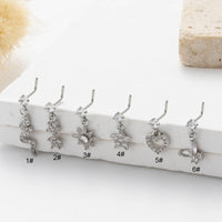 Thumbnail for Trendy CZ Inlaid Snake Heart Butterfly Dangle Stainless Steel Nose Piercing Nose Stud - ArtGalleryZen