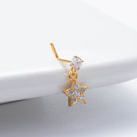 Thumbnail for Trendy CZ Inlaid Snake Heart Butterfly Dangle Stainless Steel Nose Piercing Nose Stud - ArtGalleryZen