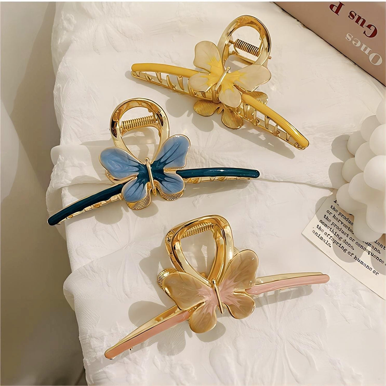 Trendy Enamel Colorful Butterfly Claw Clip Hair Clip - ArtGalleryZen