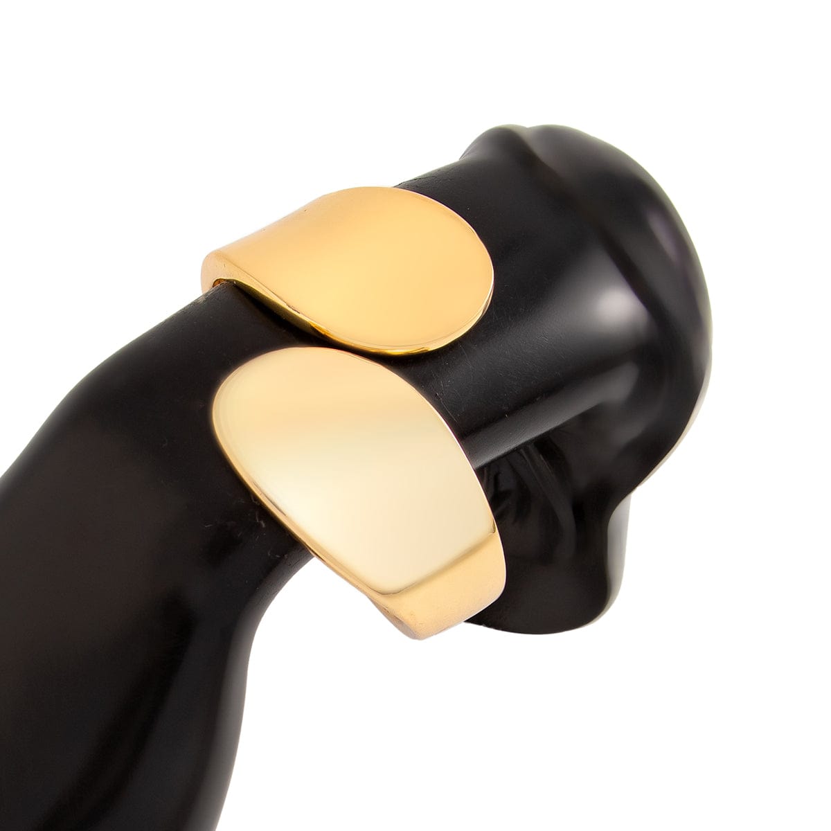 Trendy Geometric Glossy Open Bangle Bracelet - ArtGalleryZen