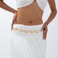 Thumbnail for Trendy Gold Plated Flower Waist Chain - ArtGalleryZen