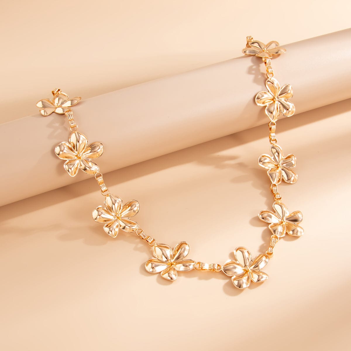 Trendy Gold Plated Flower Waist Chain - ArtGalleryZen