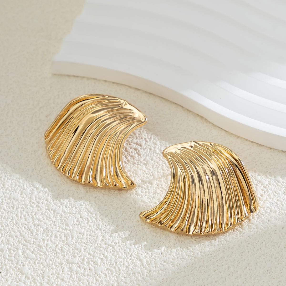 Trendy Gold Plated Seashell Earrings - ArtGalleryZen