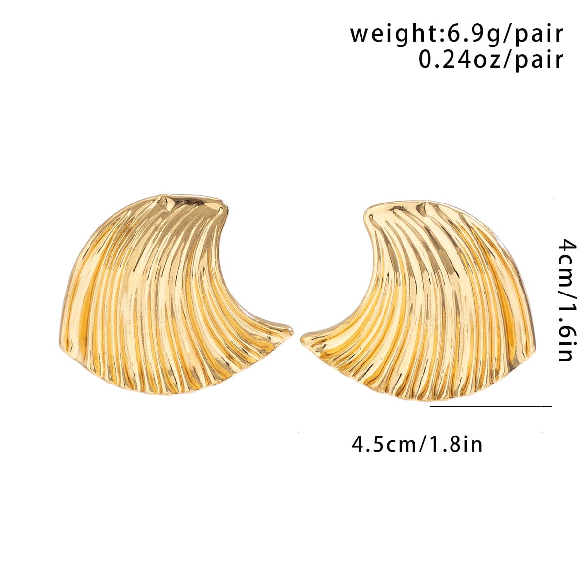 Trendy Gold Plated Seashell Earrings - ArtGalleryZen
