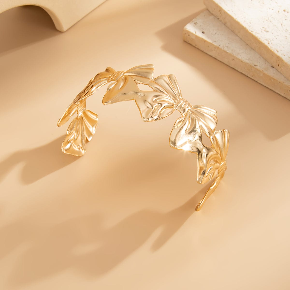 Trendy Gold Silver Plated Bowknot Arm Cuff - ArtGalleryZen