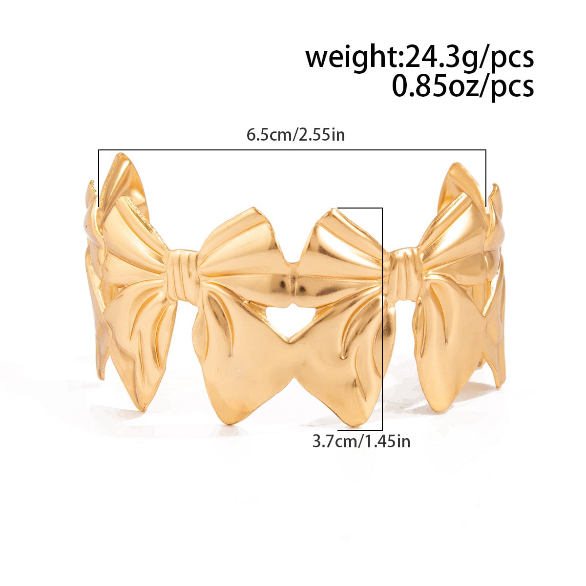 Trendy Gold Silver Plated Bowknot Arm Cuff - ArtGalleryZen