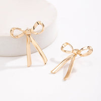 Thumbnail for Trendy Gold Silver Plated Bowknot Earrings - ArtGalleryZen