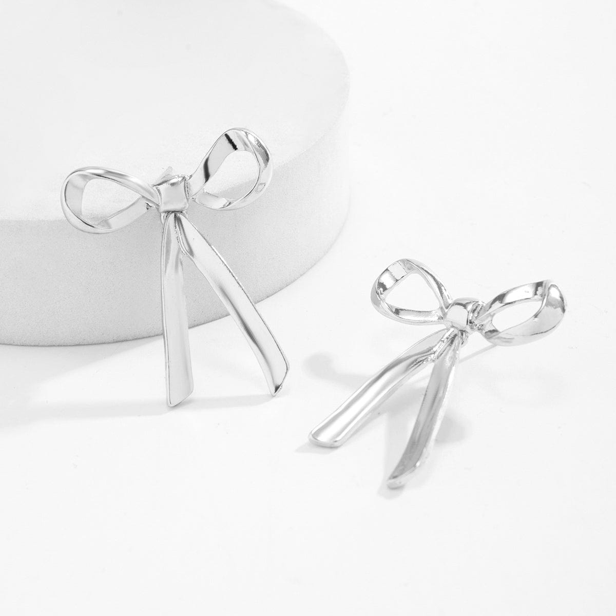 Trendy Gold Silver Plated Bowknot Earrings - ArtGalleryZen
