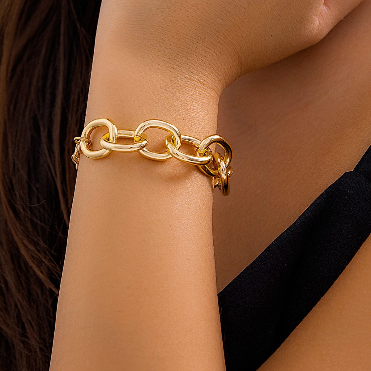 Trendy Gold Silver Plated Cable Chain Bracelet - ArtGalleryZen