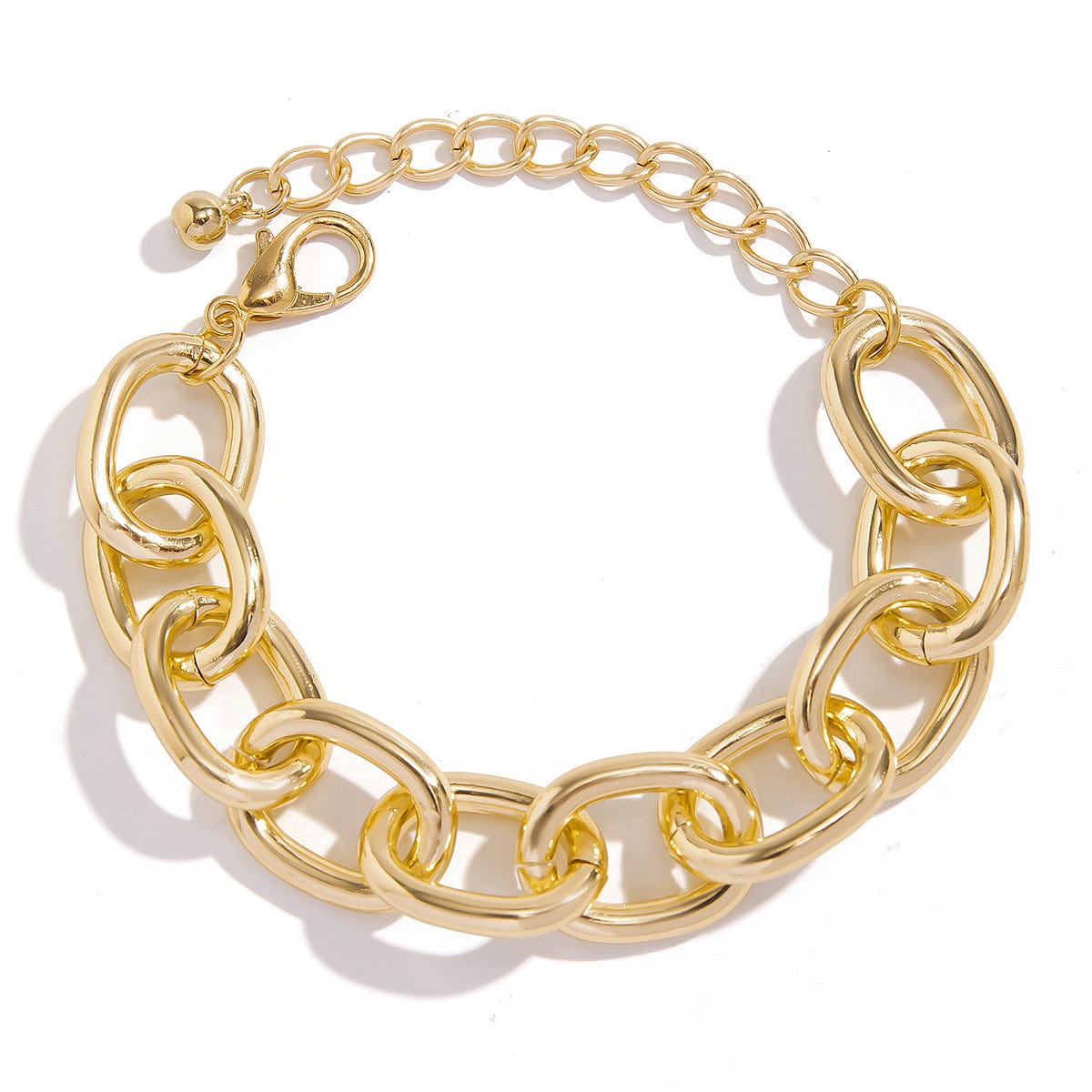 Trendy Gold Silver Plated Cable Chain Bracelet - ArtGalleryZen