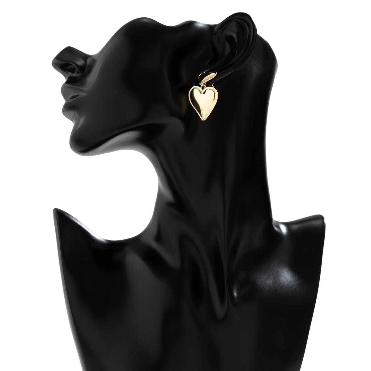 Trendy Gold Silver Plated Double Heart Dangle Earrings - ArtGalleryZen