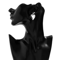 Thumbnail for Trendy Gold Silver Plated Double Heart Dangle Earrings - ArtGalleryZen