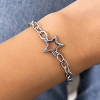 Thumbnail for Trendy Hollow Star Pendant Cable Chain Bracelet - ArtGalleryZen