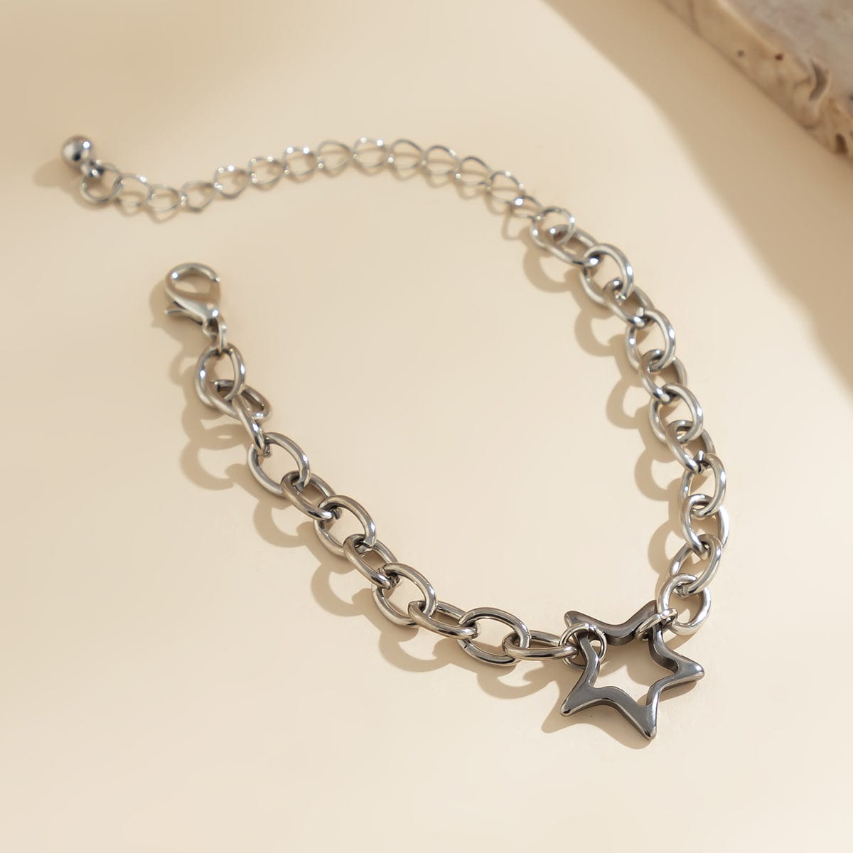 Trendy Hollow Star Pendant Cable Chain Bracelet - ArtGalleryZen