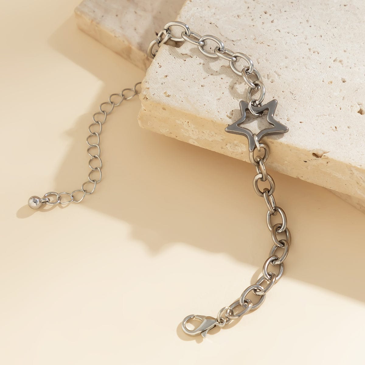 Trendy Hollow Star Pendant Cable Chain Bracelet - ArtGalleryZen