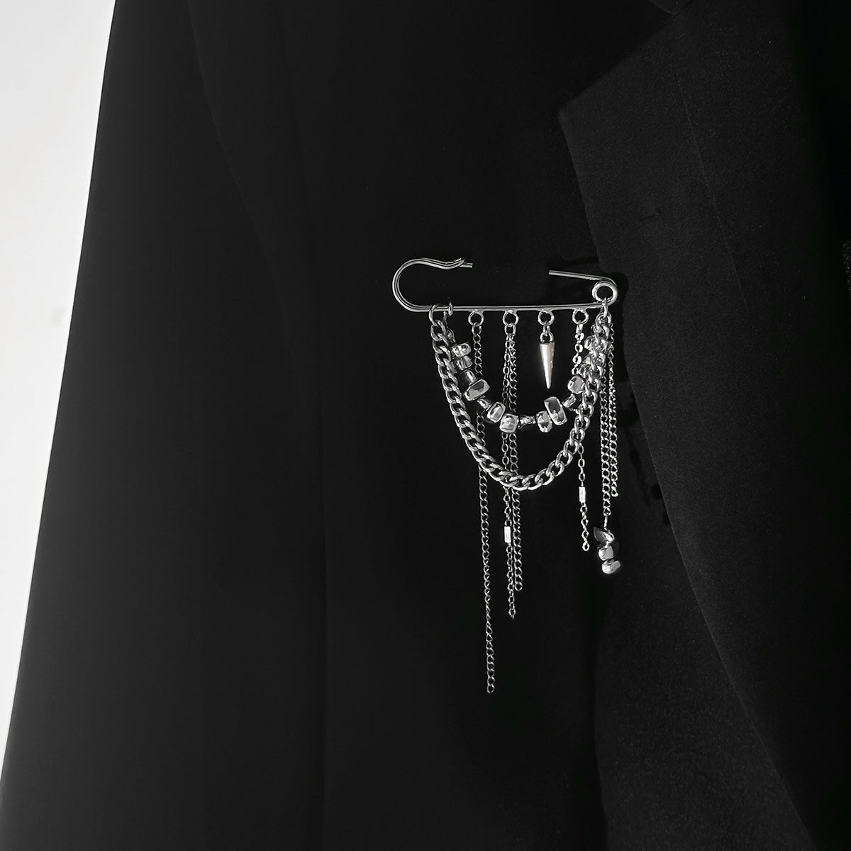 Trendy Irregular Beaded Tassel Pin Brooch - ArtGalleryZen