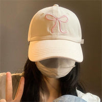 Thumbnail for Trendy Korean Embroidered Bowknot Adjustable Baseball Cap - ArtGalleryZen