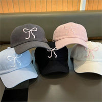 Thumbnail for Trendy Korean Embroidered Bowknot Adjustable Baseball Cap - ArtGalleryZen