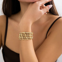 Thumbnail for Trendy Layered 5 Pcs Gold Silver Plated Ball Chain Stackable Bracelet Set - ArtGalleryZen