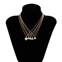 Thumbnail for Trendy Layered Geometric Crystal Pendant Cable Chain Necklace Set - ArtGalleryZen