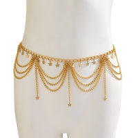 Thumbnail for Trendy Layered Heart Star Butterfly Ball Tassel Curb Waist Chain - ArtGalleryZen