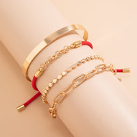 Thumbnail for Trendy Layered Knotted String Cable Chain Bangle Bracelet Set - ArtGalleryZen