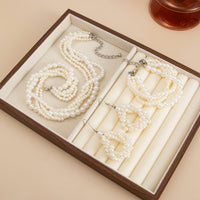 Thumbnail for Trendy Layered Pearl Chain Necklace Bracelet Earrings Set - ArtGalleryZen