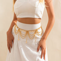 Thumbnail for Trendy Layered Relief Coin Tassel Curb Waist Chain - ArtGalleryZen