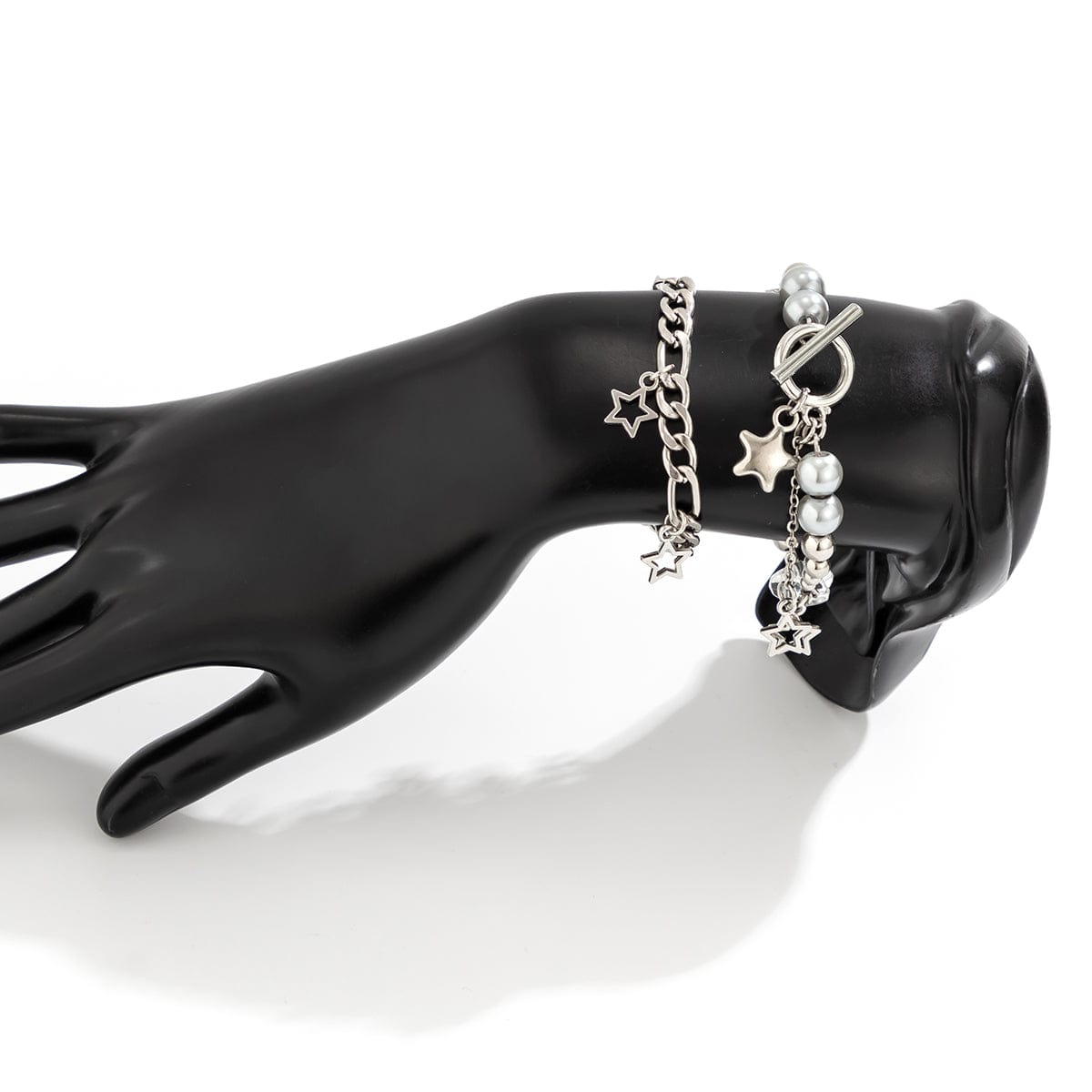 Trendy Layered Toggle Clasp Star Pendant Tassel Bracelet Set - ArtGalleryZen