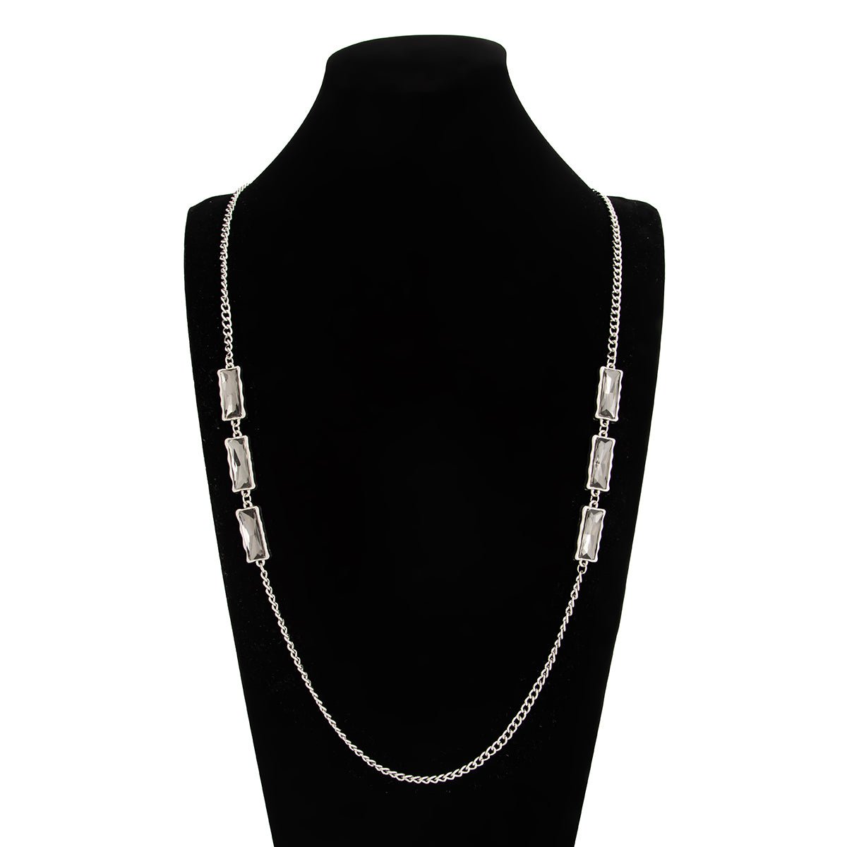 Trendy Rhinestone Long Chain Necklace - ArtGalleryZen