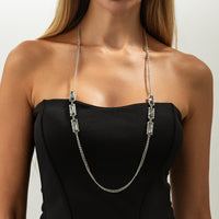 Thumbnail for Trendy Rhinestone Long Chain Necklace - ArtGalleryZen