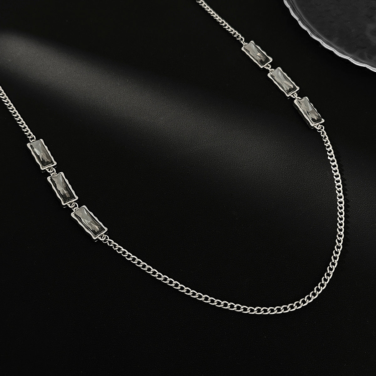 Trendy Rhinestone Long Chain Necklace - ArtGalleryZen